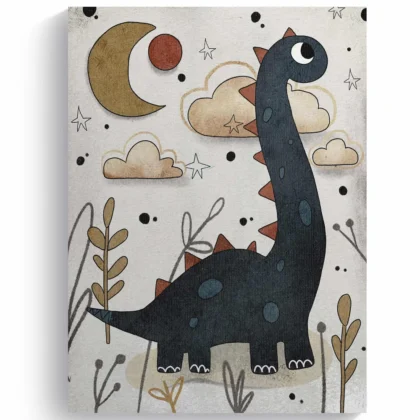 Dinosaure Étoilé sous la Lune
