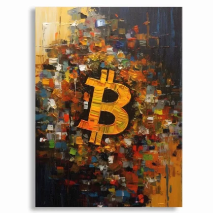 Tableau décoratif - Bitcoin Colorful